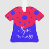 Nieuw in 2024 Meisjes Naam op Jurk Ornament (voorkant)