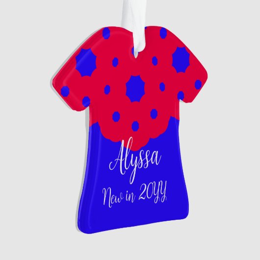 Nieuw in 2024 Meisjes Naam op Jurk Ornament (voorkant)