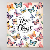 Nieuw in Christus – 2 Korintiërs 5:17 Vlinderslag Poster (Voorkant)