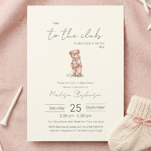 Nieuw in de Club  Groene Golvende Beer Baby Shower Kaart