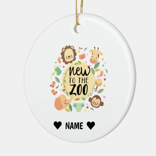 Nieuw in de dierentuin keramisch ornament (Links)