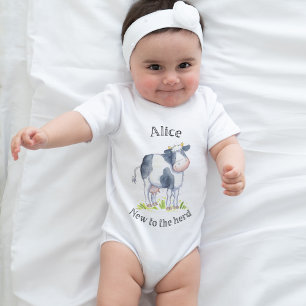 Nieuw in de kudde Koe Babygro Baby Bodysuit