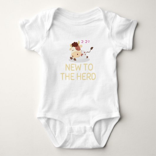 Nieuw in de kudde Koe, nieuw in de kudde baby Romper (Voorkant)