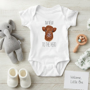 Nieuw in de Kudde Schotse Hoogland Kalf Baby Romper