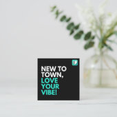 Nieuw in de stad, hou van je sfeer! vierkante visitekaartje (Staand voorkant)