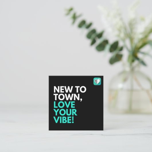 Nieuw in de stad, hou van je sfeer! vierkante visitekaartje (Staand voorkant)