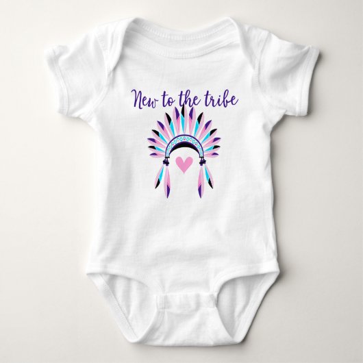 Nieuw in de Tribe Native American Paars Pink Romper (Voorkant)