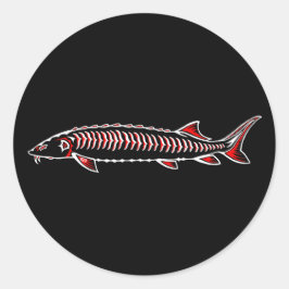 Nieuw inheems - witte steur ronde sticker