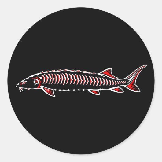 Nieuw inheems - witte steur ronde sticker (Voorkant)