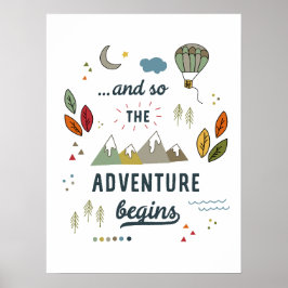 Nieuw Inspirerend Adventure-reiscitaat Nieuw start Poster