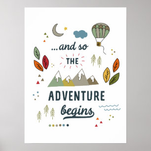 Nieuw Inspirerend Adventure-reiscitaat Nieuw start Poster