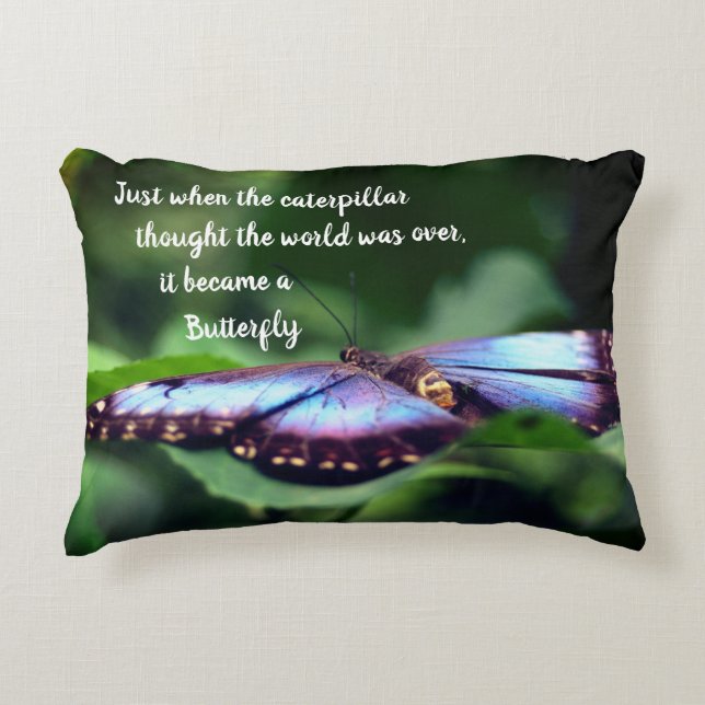 Nieuw Inspirerend citaat beginnings Butterfly Accent Kussen (Voorkant)