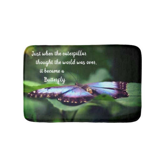 Nieuw Inspirerend citaat beginnings Butterfly Badmat (Voorkant)