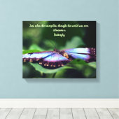 Nieuw Inspirerend citaat beginnings Butterfly Canvas Afdruk (Insitu (Houten vloer))