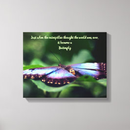 Nieuw Inspirerend citaat beginnings Butterfly Canvas Afdruk