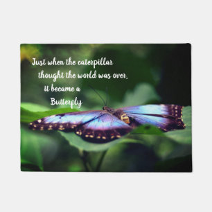 Nieuw Inspirerend citaat beginnings Butterfly Deurmat