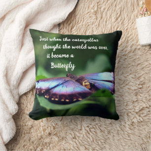 Nieuw Inspirerend citaat beginnings Butterfly Kussen