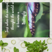 Nieuw Inspirerend citaat beginnings Butterfly Theedoek (Gevouwen)