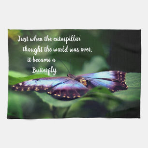 Nieuw Inspirerend citaat beginnings Butterfly Theedoek