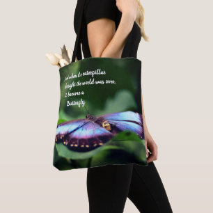 Nieuw Inspirerend citaat beginnings Butterfly Tote Bag