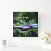 Nieuw Inspirerend citaat beginnings Butterfly Vierkante Klok (Huis)