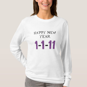 NIEUW JAAR 1-1-11 LADIES LANG SLEEVE T-SHIRT