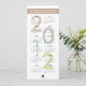 Nieuw jaar 2012 voor bruine banner logo feestdagenkaart (Staand voorkant)