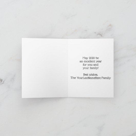 NIEUW JAAR 2020! + Kleurrijk Fireworks-patroon Feestdagen Kaart (Binnen)