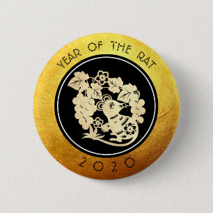 Nieuw jaar 2020 Papiersnit 4 RB Ronde Button 5,7 Cm