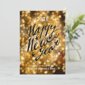NIEUW JAAR 2021 | Bedrijfs Festive Gold Feestdagenkaart (Staand voorkant)