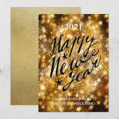 NIEUW JAAR 2021 | Bedrijfs Festive Gold Feestdagenkaart (Voorkant / Achterkant)