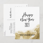 Nieuw jaar 2021| Corporate Business Gold Abstracte Feestdagenkaart (Voorkant / Achterkant)