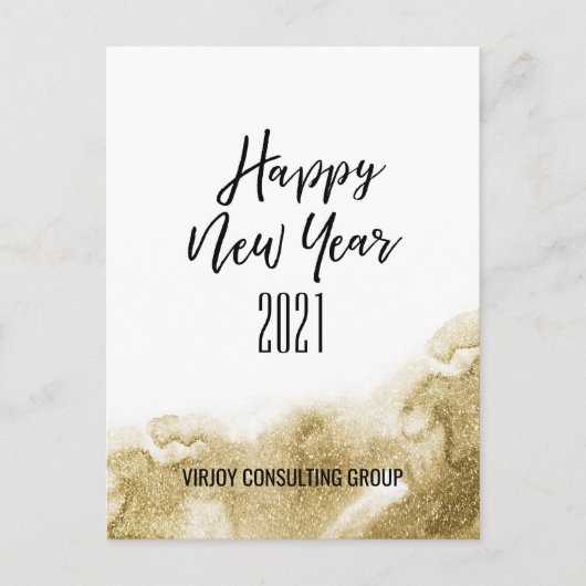 Nieuw jaar 2021| Corporate Business Gold Abstracte Feestdagenkaart (Voorkant)