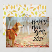 NIEUW JAAR 2021 TOEPASSEN | Moderne script, volled Feestdagenkaart (Voorkant / Achterkant)