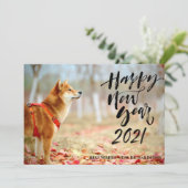 NIEUW JAAR 2021 TOEPASSEN | Moderne script, volled Feestdagenkaart (Staand voorkant)