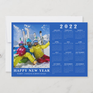 NIEUW JAAR 2022 Agenda Foto Uw kleur Feestdagenkaart