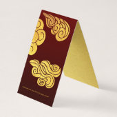 Nieuw jaar 2022: Gold Clouds Tiger papieren versie Visitekaartje (Achterkant)