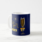 NIEUW JAAR 2023 , decorbiteren en goud , Koffiemok (Voorkant links)