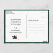 Nieuw jaar 2023 Gold Confetti Festive Pine Bough Briefkaart (Achterkant)