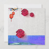 Nieuw jaar 2023: Lantern Flower Chinese Water Rabb Kaart (Achterkant)