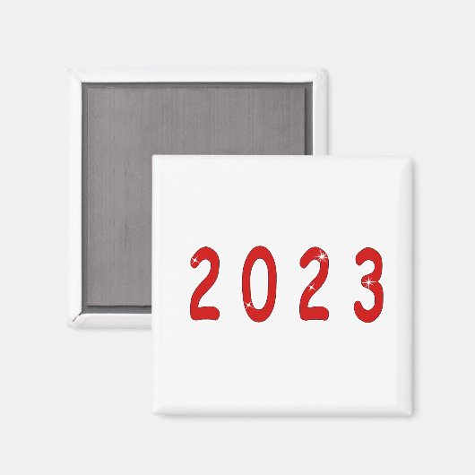 Nieuw jaar, 2023, nummer 2023, geschenk nieuw jaar magneet (Voorkant / Achterkant)