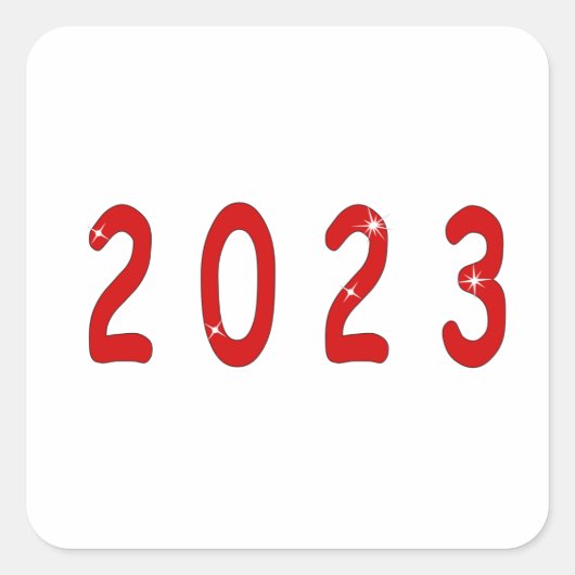 Nieuw jaar, 2023, nummer 2023, geschenk nieuw jaar vierkante sticker (Voorkant)