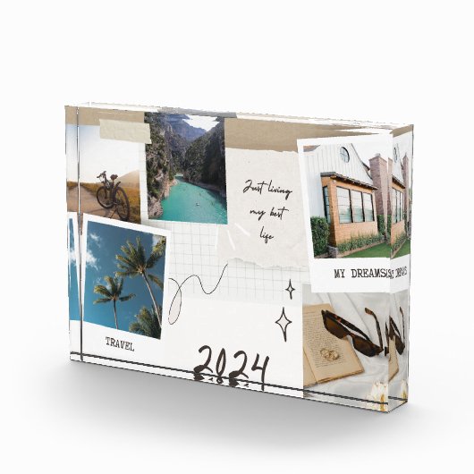 Nieuw jaar 2024 Visie Horizontaal Blok Fotoblok (Rechts)