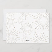 Nieuw jaar 2 foto modern zilver script elegant feestdagenkaart (Achterkant)