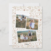 Nieuw jaar Arch Berry Neutral 3 Foto Collage Feestdagenkaart (Achterkant)