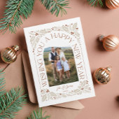 Nieuw jaar Arch Berry Neutral 3 Foto Collage Feestdagenkaart