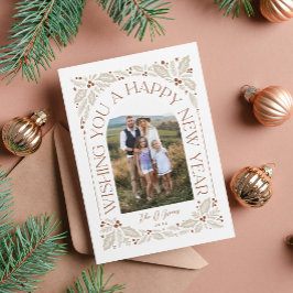 Nieuw jaar Arch Berry Neutral 3 Foto Collage Feestdagenkaart