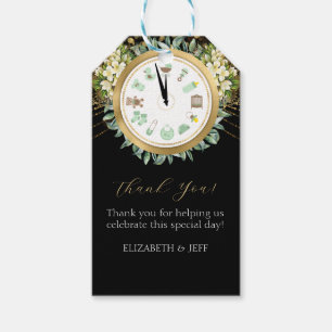 Nieuw jaar Baby shower babyklok Cadeaulabel