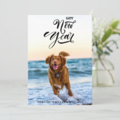 NIEUW JAAR BEKIJKEN | Minimale moderne scriptfoto Feestdagenkaart (Staand voorkant)