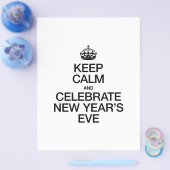 NIEUW JAAR BEWAREN KALM EN CELEBRAAT FLYER (Enkel)